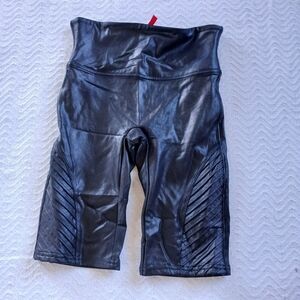 spanx ♡ faux leather moto bike shorts